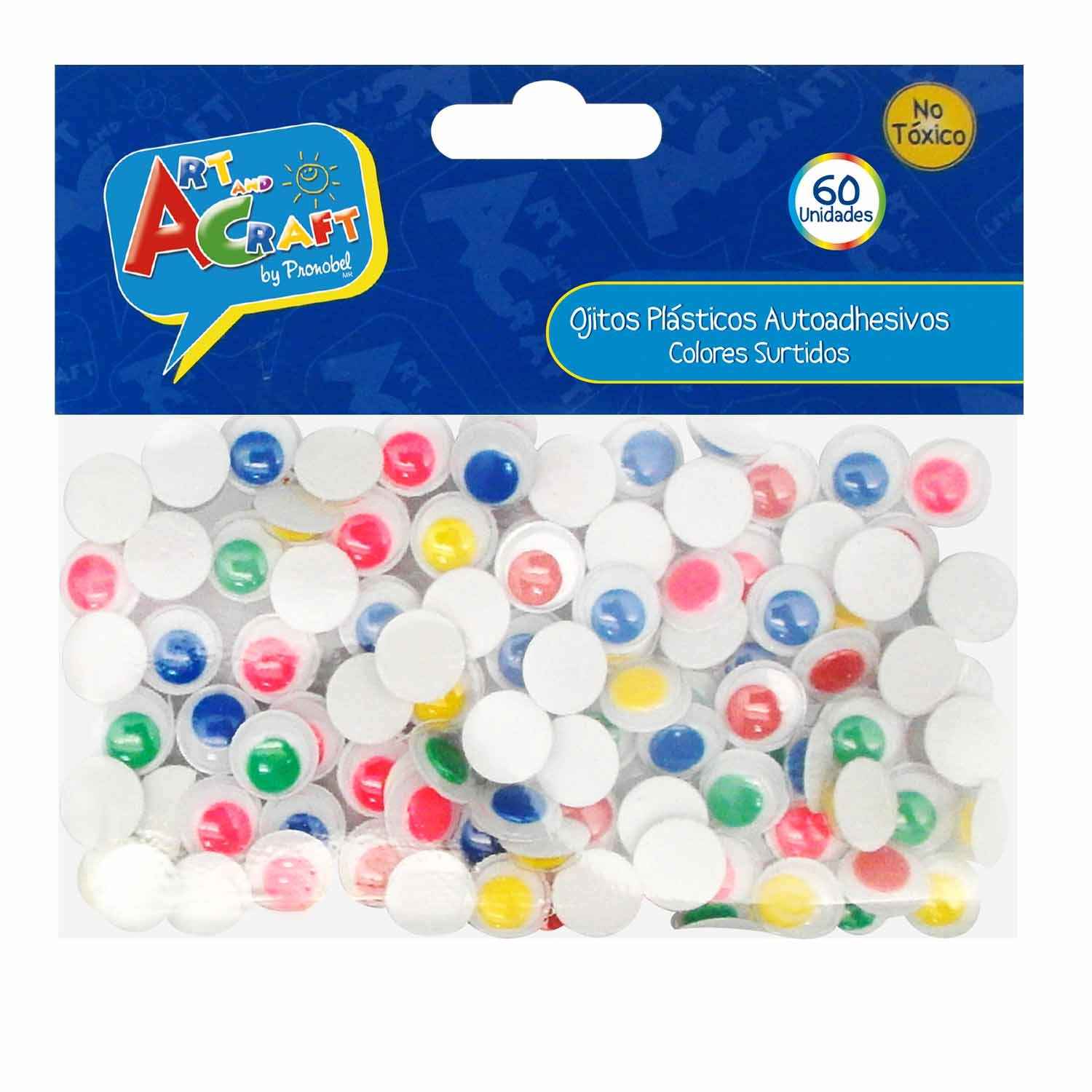 Figura Ojitos Plásticos Colores Surtidos 60 Piezas 10mm | Art & Craft